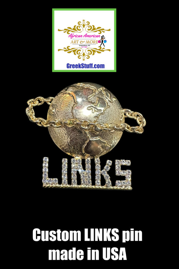 Links Metal Globe & Crystal Pin
