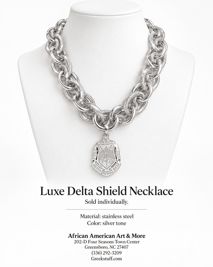 Luxe Delta Shield Necklace (Silver)