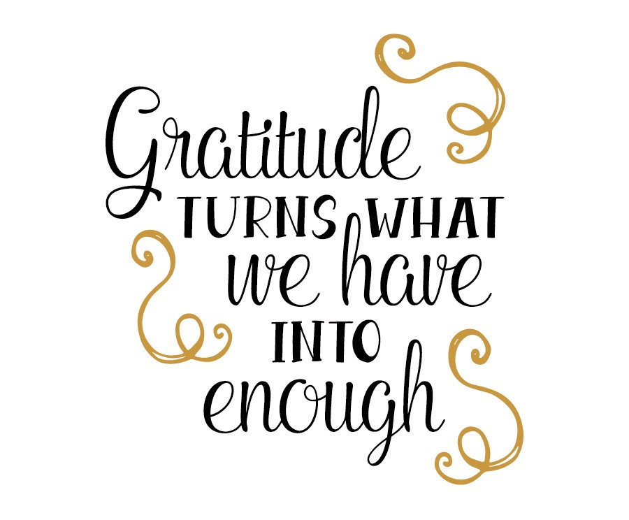 Gratitude turns what we have into enough