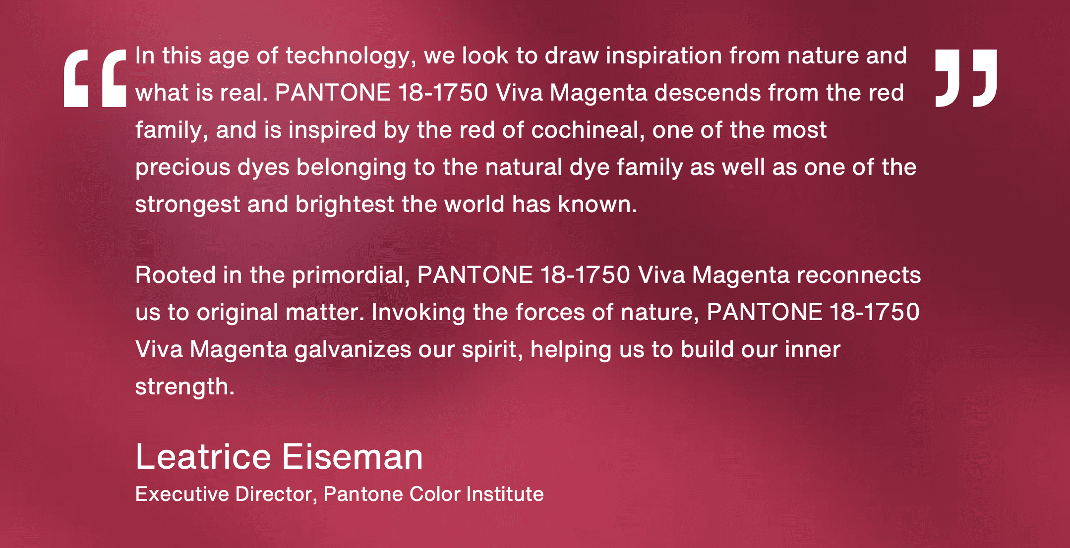 Announcing The COLOR OF THE YEAR 2023 Pantone Viva Magenta 18-1750