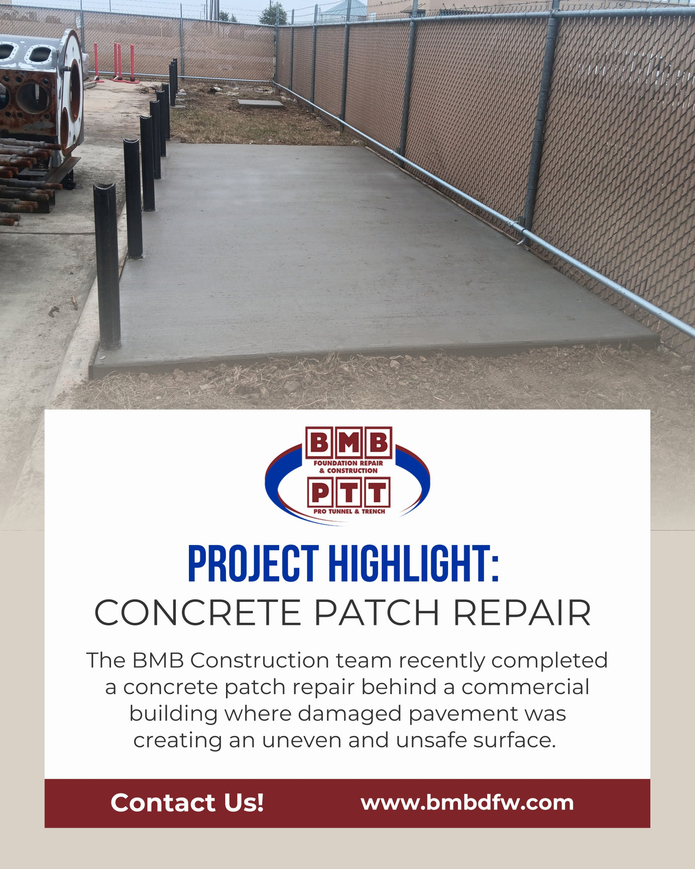 Commercial Concrete Patch Repair in Fort Worth | BMB Construction
